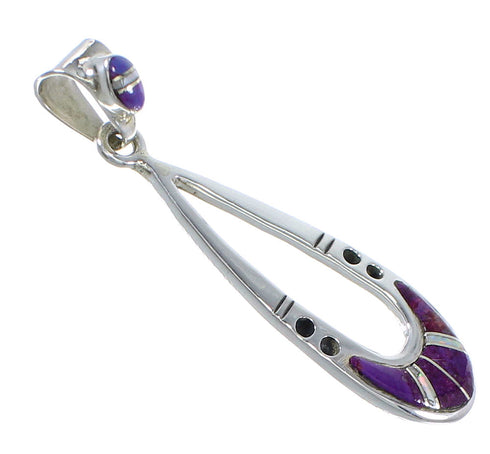 Authentic Sterling Silver Magenta Turquoise And Opal Southwestern Pendant YX67636